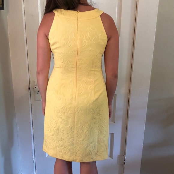 Jones Studio Beautiful Yellow, Boat-neck Dress - Picture 3 of 4